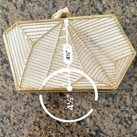 Elegant Silver Geometric Clutch